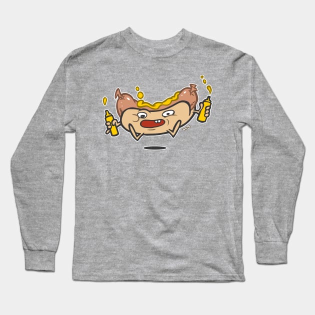 Hot Dawg! Long Sleeve T-Shirt by Woodsonart